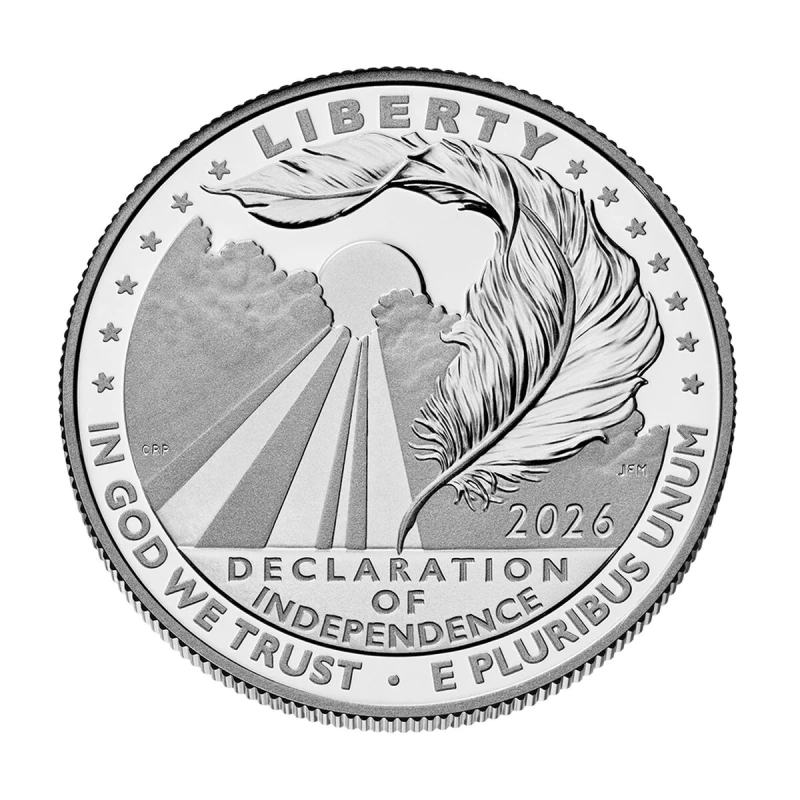 United States Platinum Coin Onafhankelijkheidsverklaring 2026 Gepolijste plaat 1 ounce Investeringsmunten