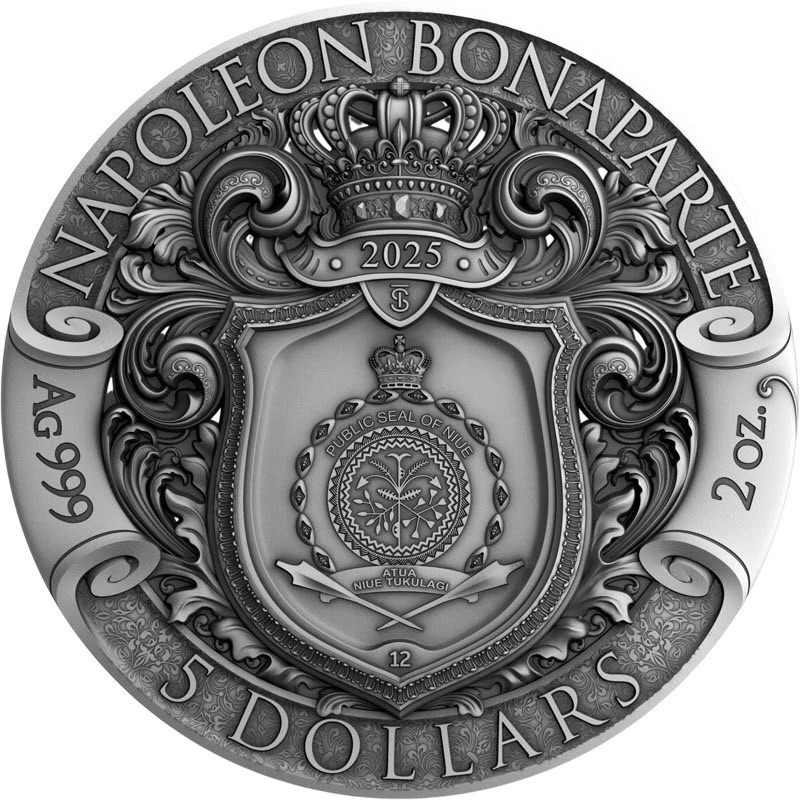 Niue Zilveren Munt Napoleon Bonaparte 2025 Verguld 2 ounce Verzamelmunten