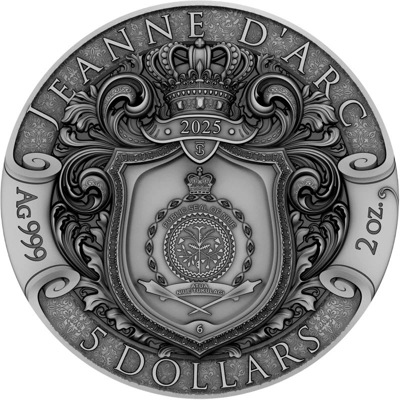 Niue Pièce d'argent Jeanne d'Arc 2025 2 Once Pièces de collection