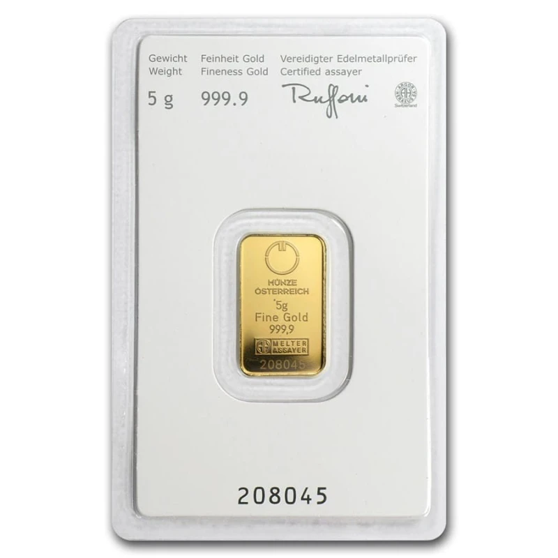 Austria: 5 g gold bar Investment bullion
