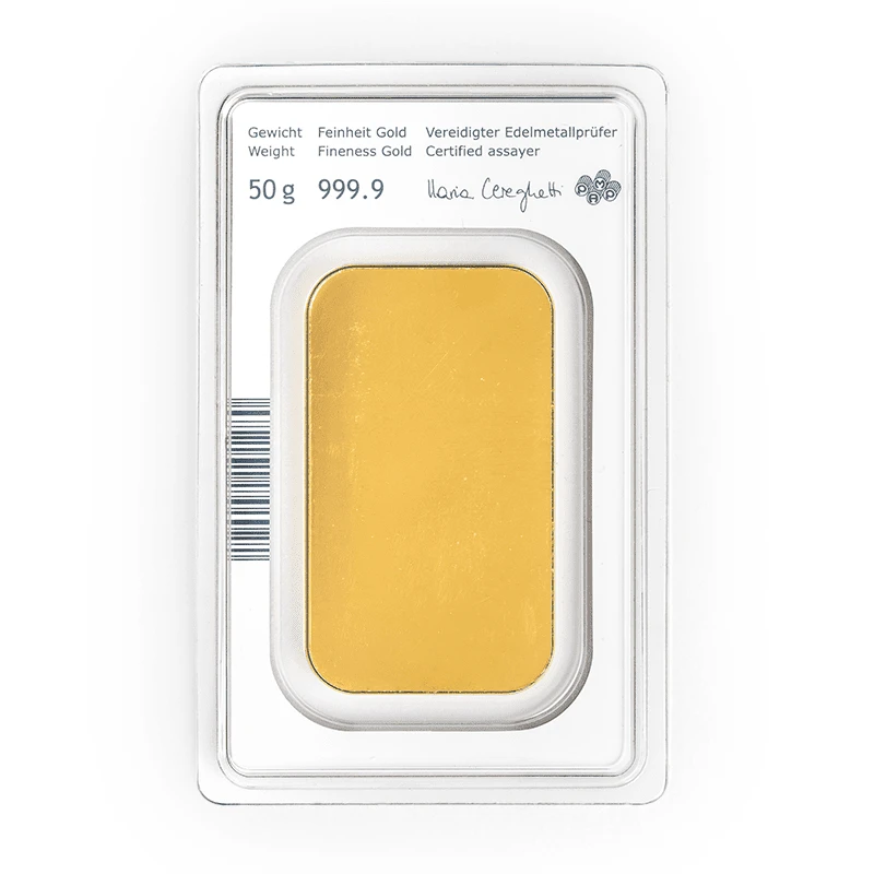 Austrian Mint 50 g gold bar (0.9999) Investment bullion